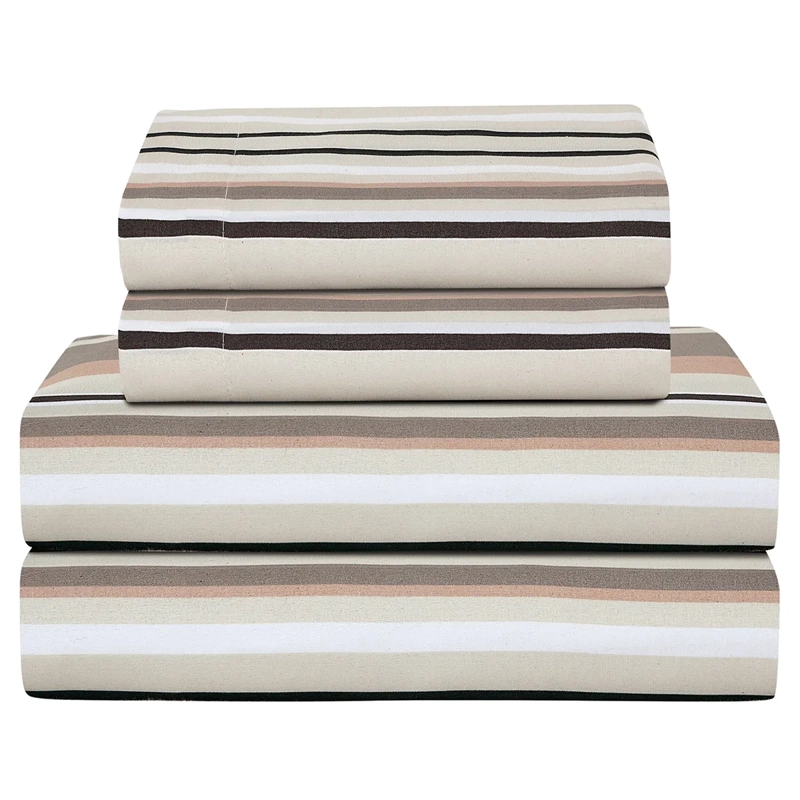 JUEGO DE SÁBANAS ANDES ESTAMPADAS MICROFIBRA LÍNEAS 1.5 PLAZAS GRIS - 3