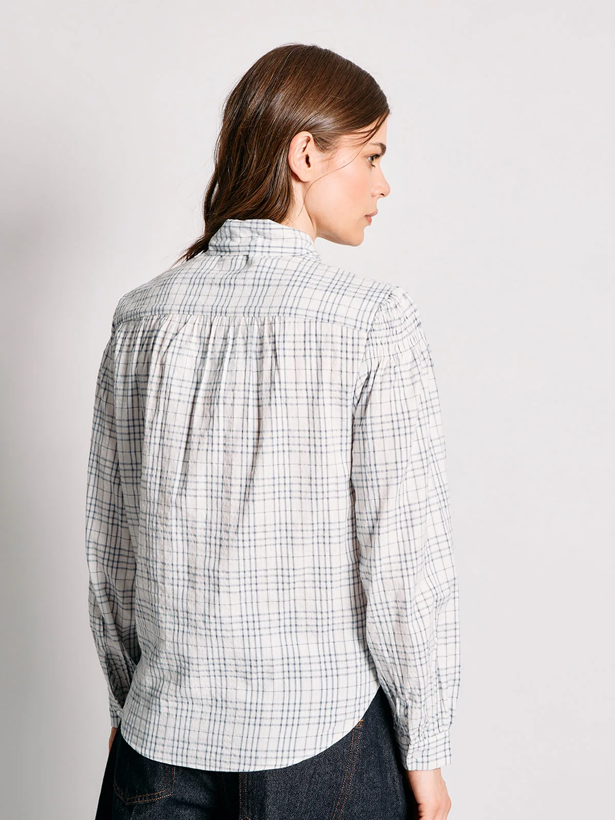 BLUSA MUJER MARQUIS ALGODÓN CUADROS NUDO - 4
