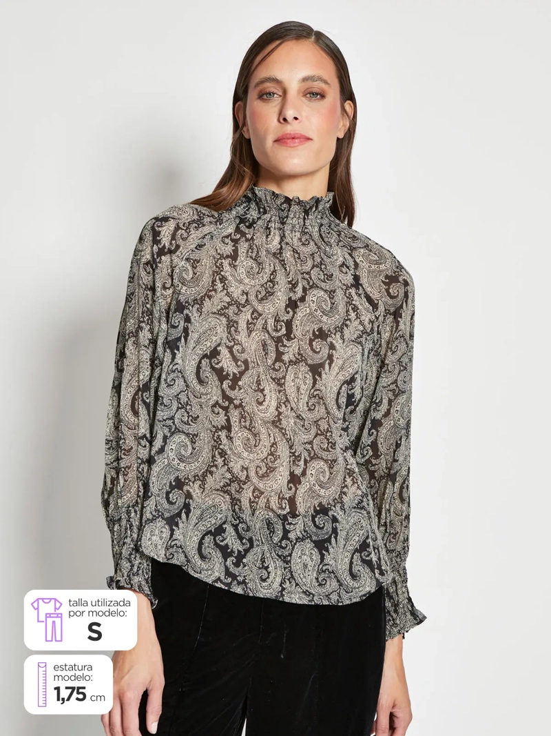 BLUSA MUJER MARQUIS CUELLO PANAL ESTAMPADA - 1