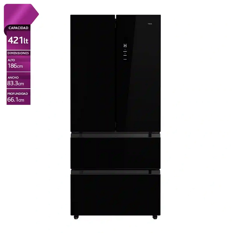 REFRIGERADOR FRENCH DOOR TEKA RFD 7725 GBK 516L NO FROST NEGRO - 1