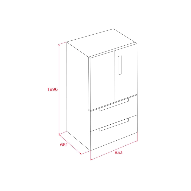 REFRIGERADOR FRENCH DOOR TEKA RFD 7725 GBK 516L NO FROST NEGRO - 10