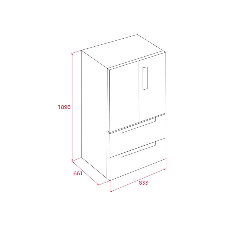 REFRIGERADOR FRENCH DOOR TEKA RFD 7725 SS 516L NO FROST ACERO - 10