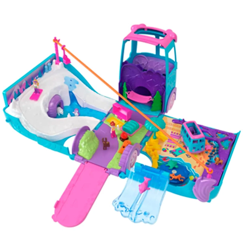 POLLY POCKET SET DE JUEGO AVENTURA SOBRE RUEDAS CON MASCOTAS - 6
