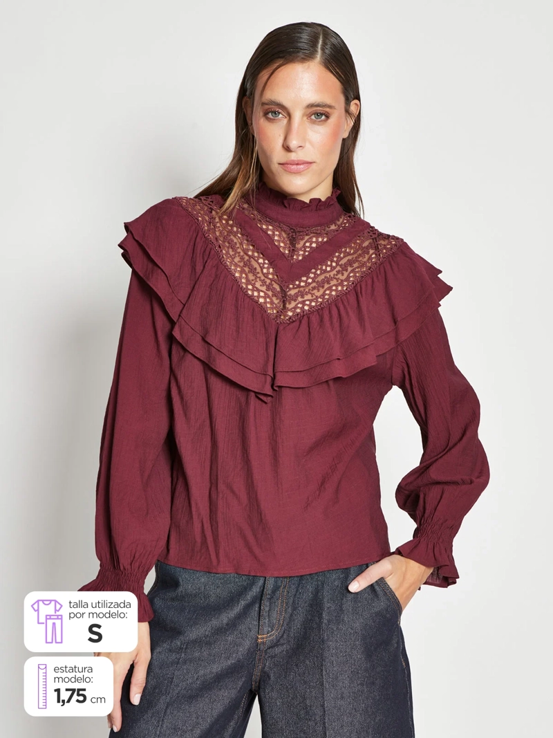BLUSA MUJER MARQUIS ESCOTE TRIANGULAR - 1