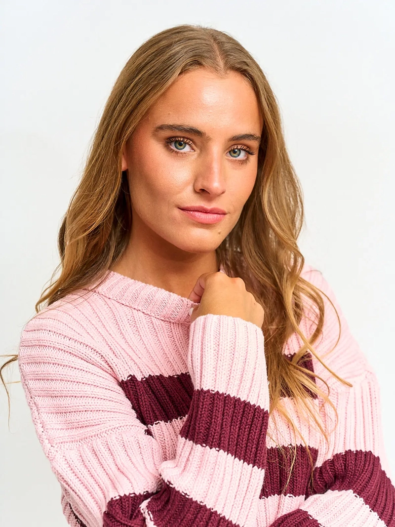 SWEATER MUJER INDEX ALGODÓN MANGA LARGA RAYADO - 3