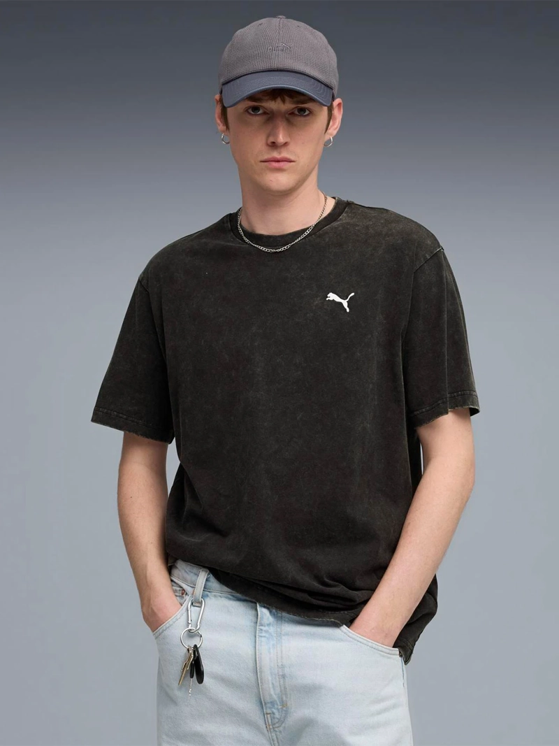 POLERA HOLGADA MANGA CORTA HOMBRE PUMA ESSENTIALS ELEVATED WASH - 1