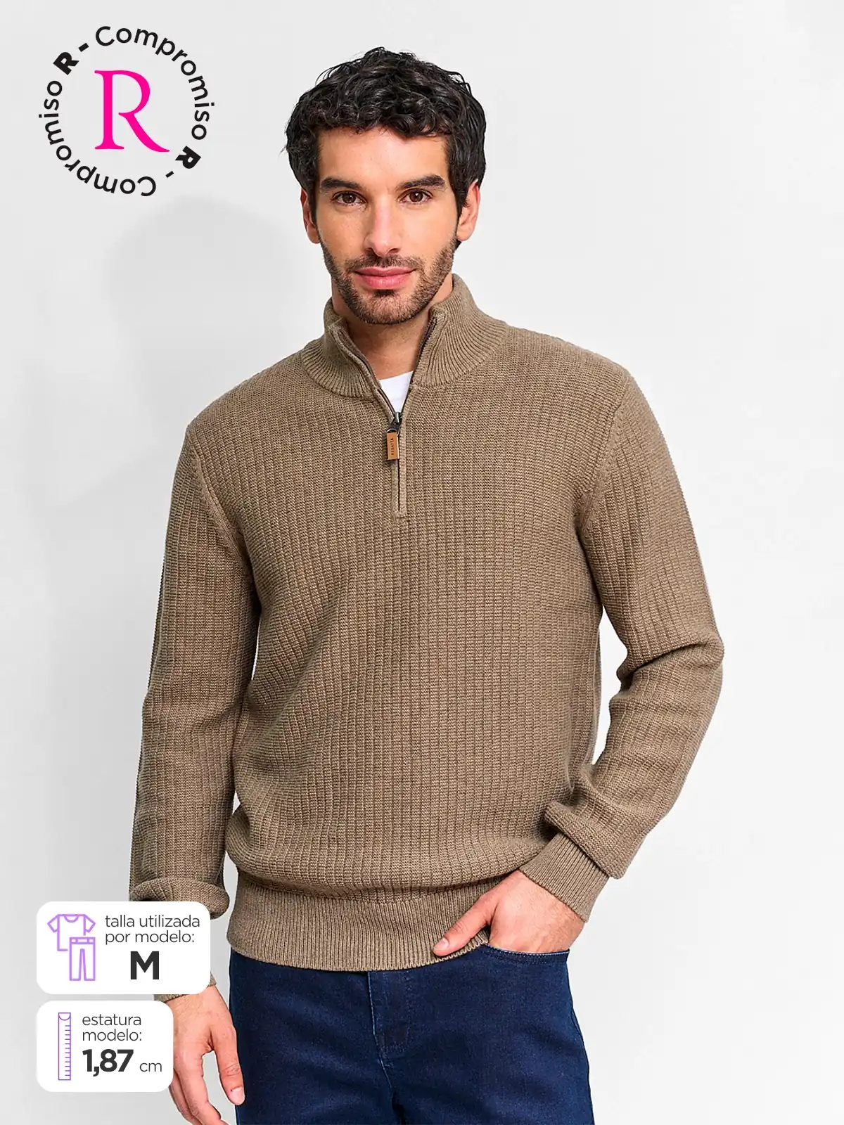 SWEATER HOMBRE REGATTA ALGODÓN HALF ZIPPER - 1