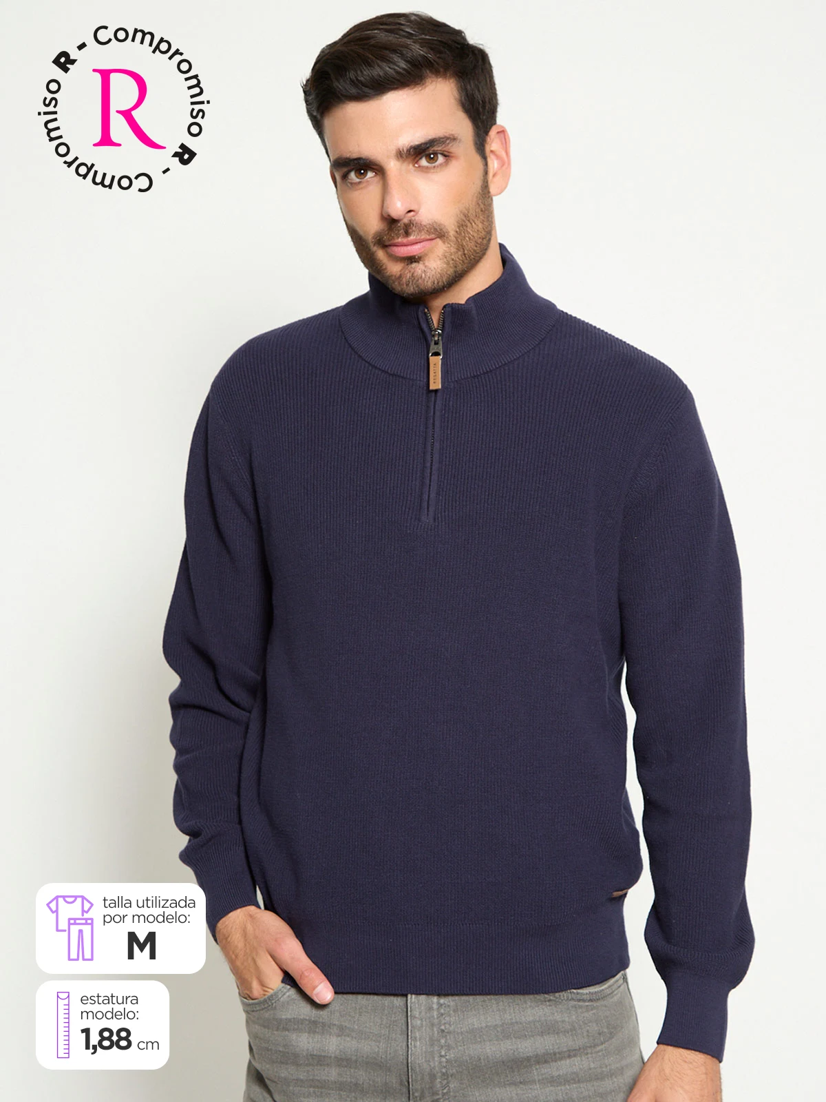SWEATER HOMBRE REGATTA ALGODÓN HALF ZIPPER