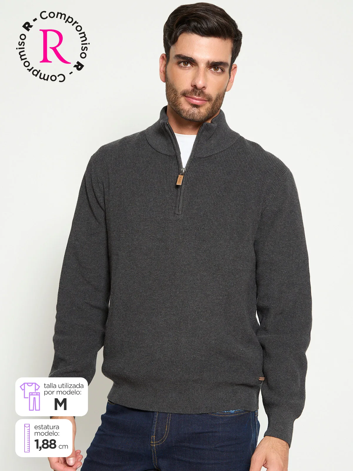 SWEATER HOMBRE REGATTA ALGODÓN HALF ZIPPER - 1