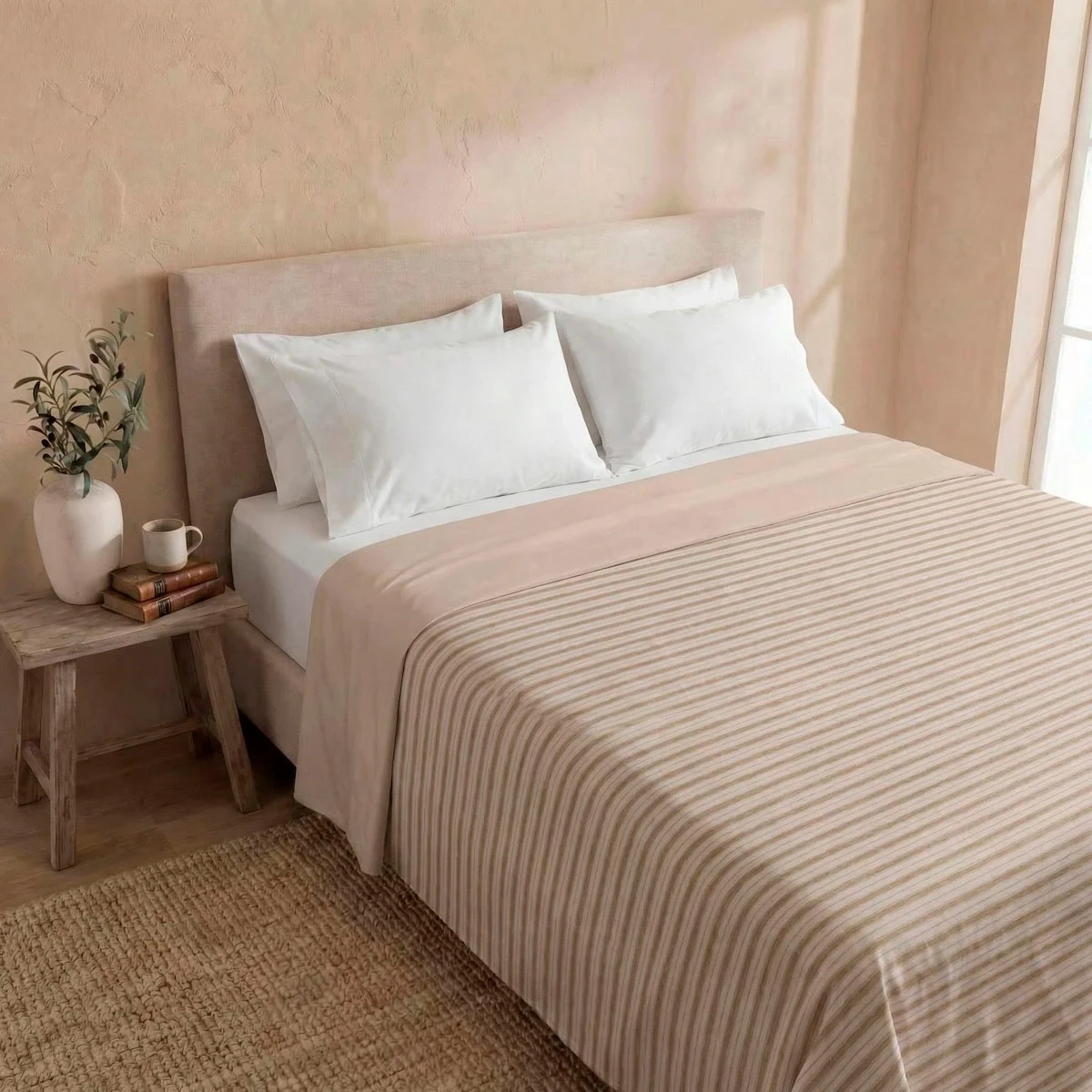 CUBREPLUMÓN MAISON LINETT FRANELA KING BEIGE - 1