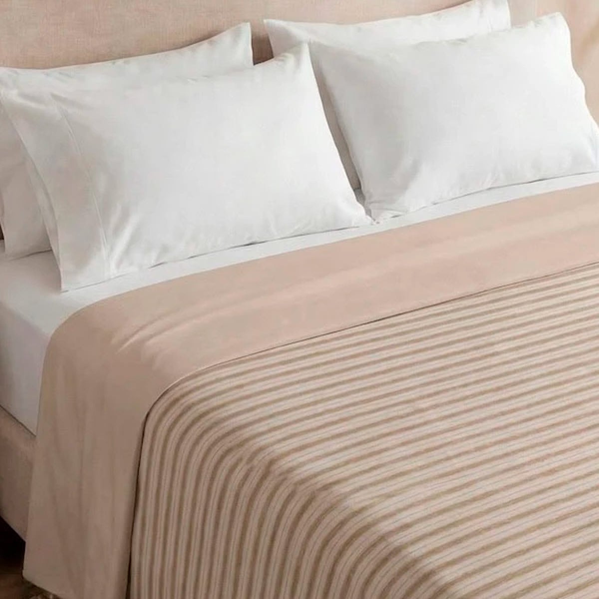 CUBREPLUMÓN MAISON LINETT FRANELA KING BEIGE - 2