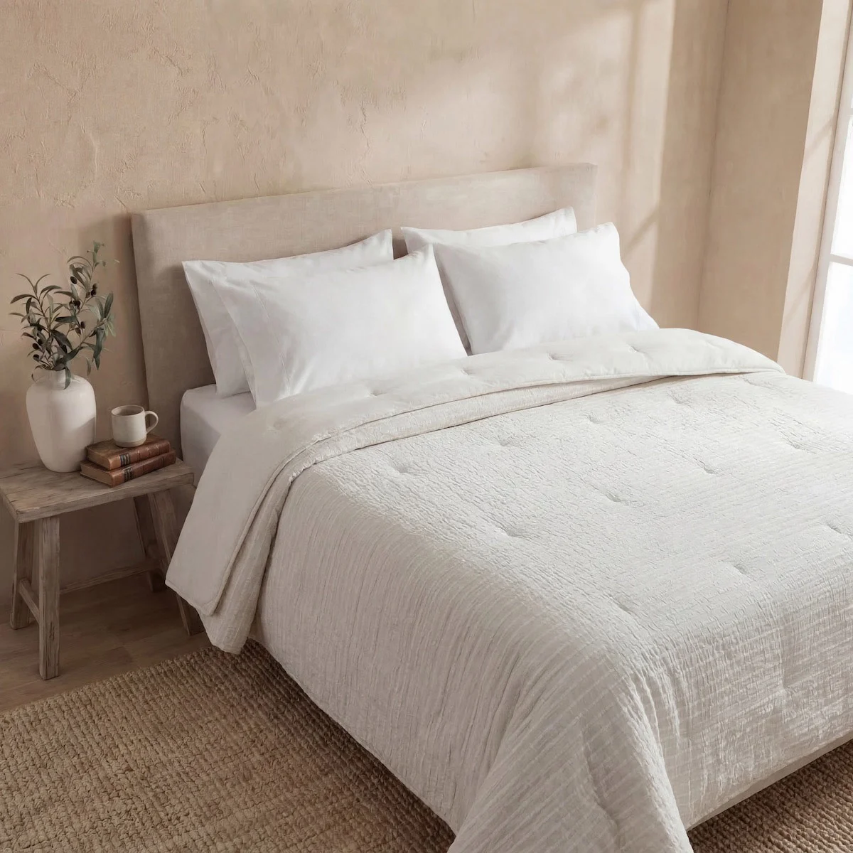 PLUMÓN MAISON LINETT SEERSUCKER KING BEIGE - 1