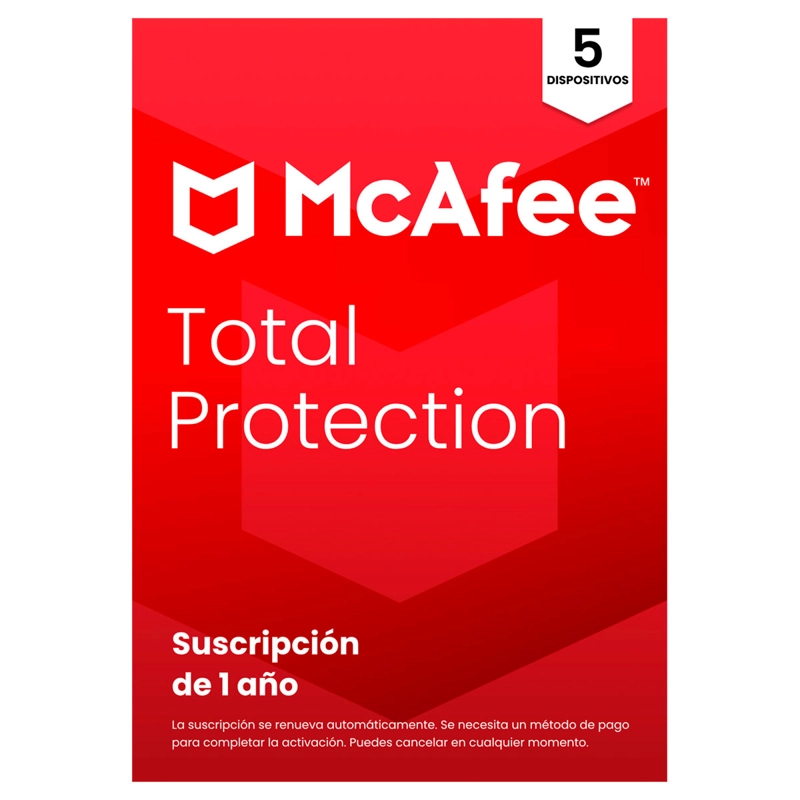MCAFEE ANTIVIRUS TOTAL PROTECCIÓN 5 DISPOSITIVOS 1 AÑO - 1
