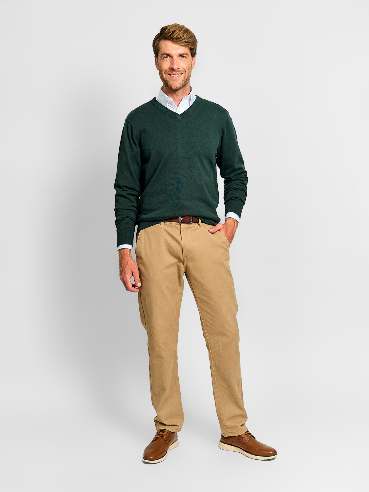 SWEATER HOMBRE KENNETH STEVENS ALGODÓN CUELLO EN V BÁSICO - 4
