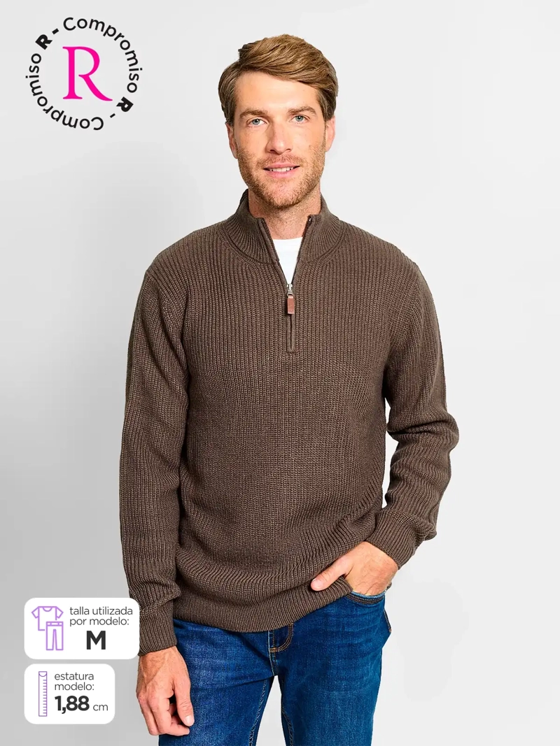 SWEATER HOMBRE KENNETH STEVENS HALF ZIPPER - 1