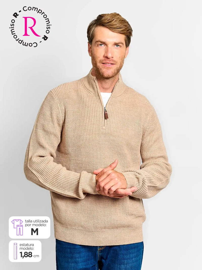 SWEATER HOMBRE KENNETH STEVENS HALF ZIPPER - 1