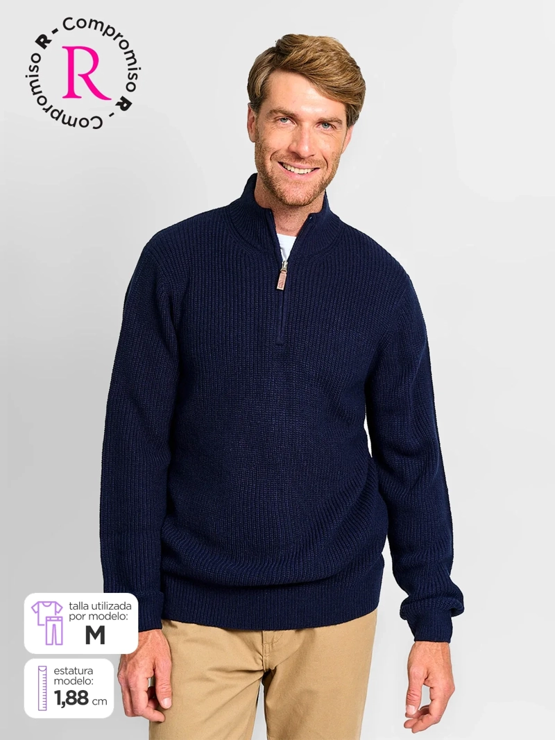 SWEATER HOMBRE KENNETH STEVENS HALF ZIPPER - 1