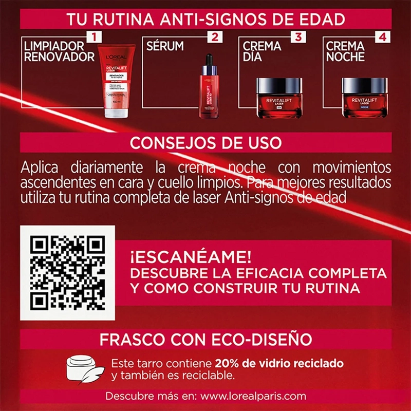 CREMA DE NOCHE LOREAL REVITALIFT LÁSER 50 ML - 5