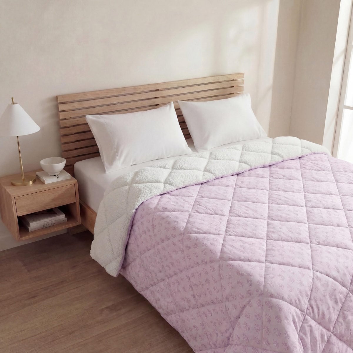 PLUMÓN RIPLEY HOME PROMO SHERPA 1.5 PLAZAS FLOR LILA - 1