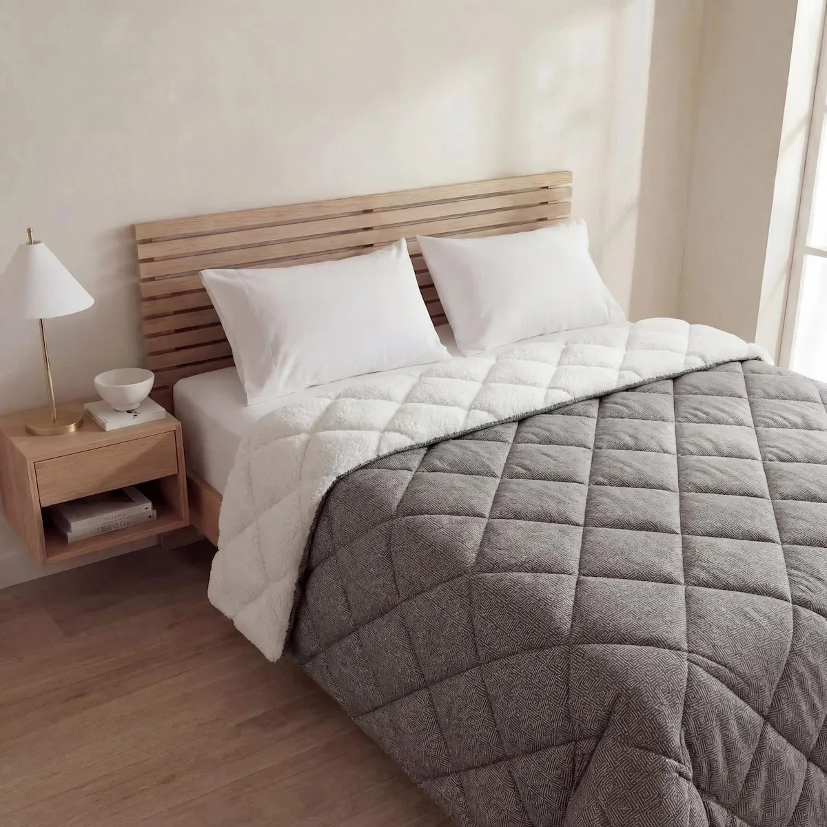 PLUMÓN RIPLEY HOME PROMO SHERPA 1.5 PLAZAS GEO GRIS - 1