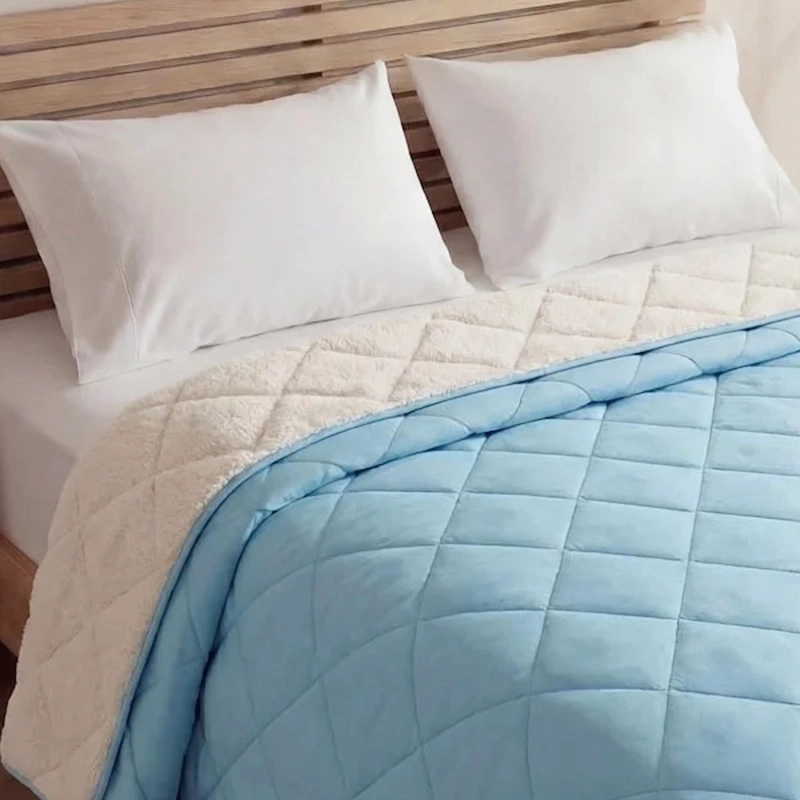 PLUMÓN RIPLEY HOME PROMO SHERPA 2 PLAZAS BICOLOR AQUA - 3