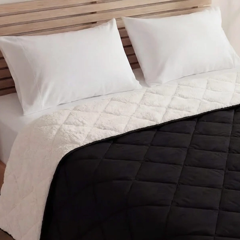 PLUMÓN RIPLEY HOME PROMO SHERPA 2 PLAZAS BICOLOR NEGRO - 3