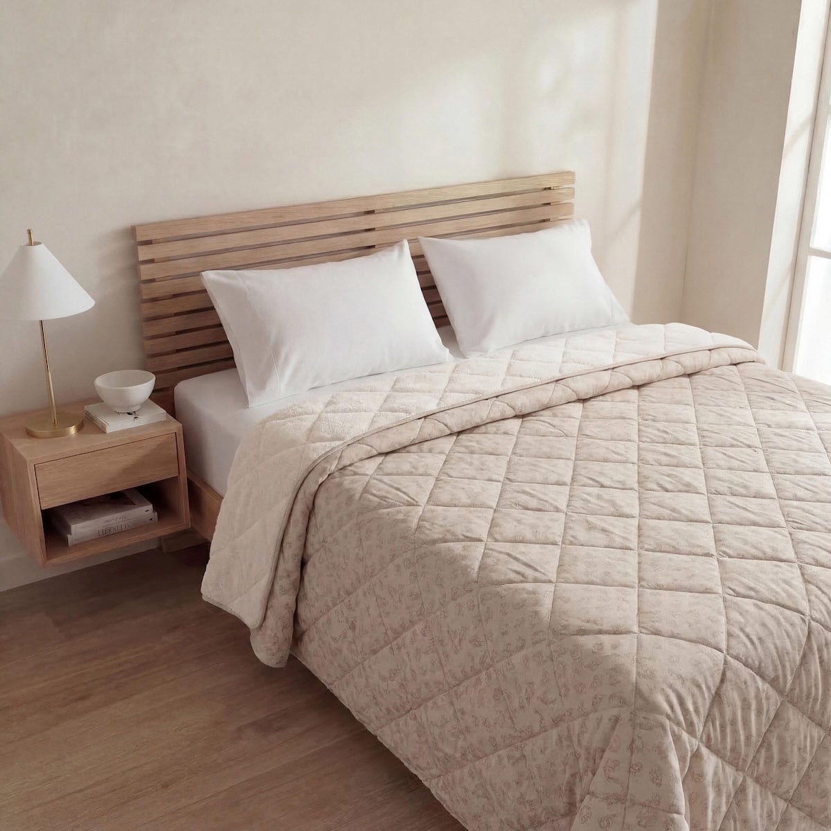 PLUMÓN RIPLEY HOME PROMO SHERPA 2 PLAZAS FLOR BEIGE - 1