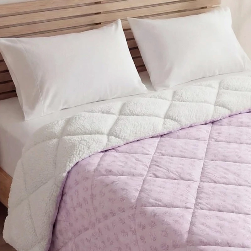 PLUMÓN RIPLEY HOME PROMO SHERPA 2 PLAZAS FLOR LILA - 3