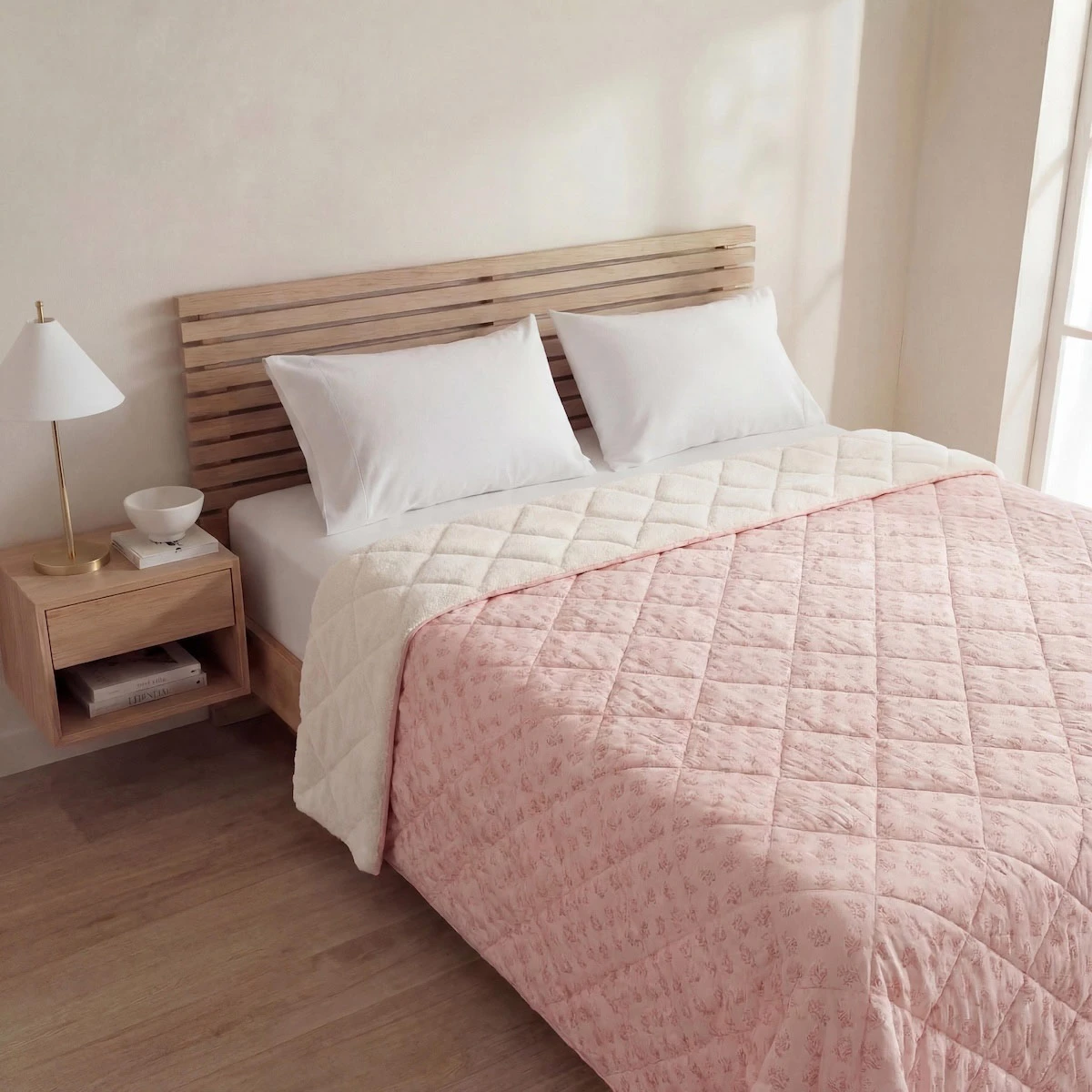 PLUMÓN RIPLEY HOME PROMO SHERPA 2 PLAZAS FLOR ROSA - 1