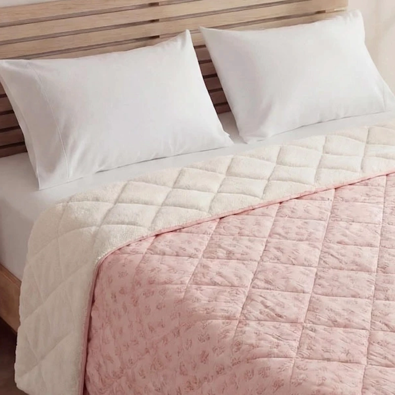 PLUMÓN RIPLEY HOME PROMO SHERPA 2 PLAZAS FLOR ROSA - 3