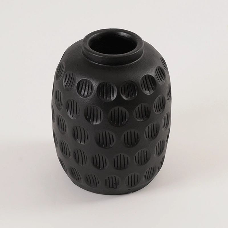 JARRÓN DECORATIVO RIPLEY HOME CÍRCULOS LÍNEAS NEGRO - 3