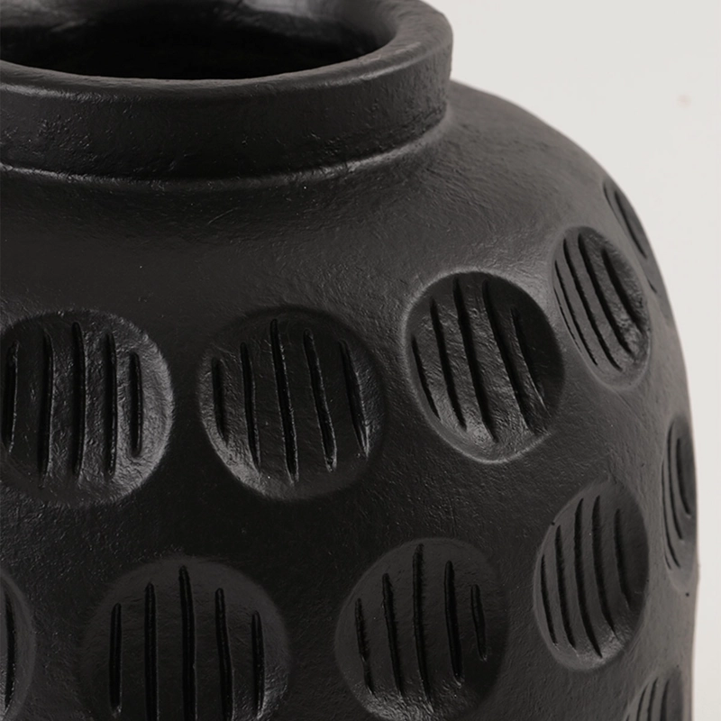JARRÓN DECORATIVO RIPLEY HOME CÍRCULOS LÍNEAS NEGRO - 4