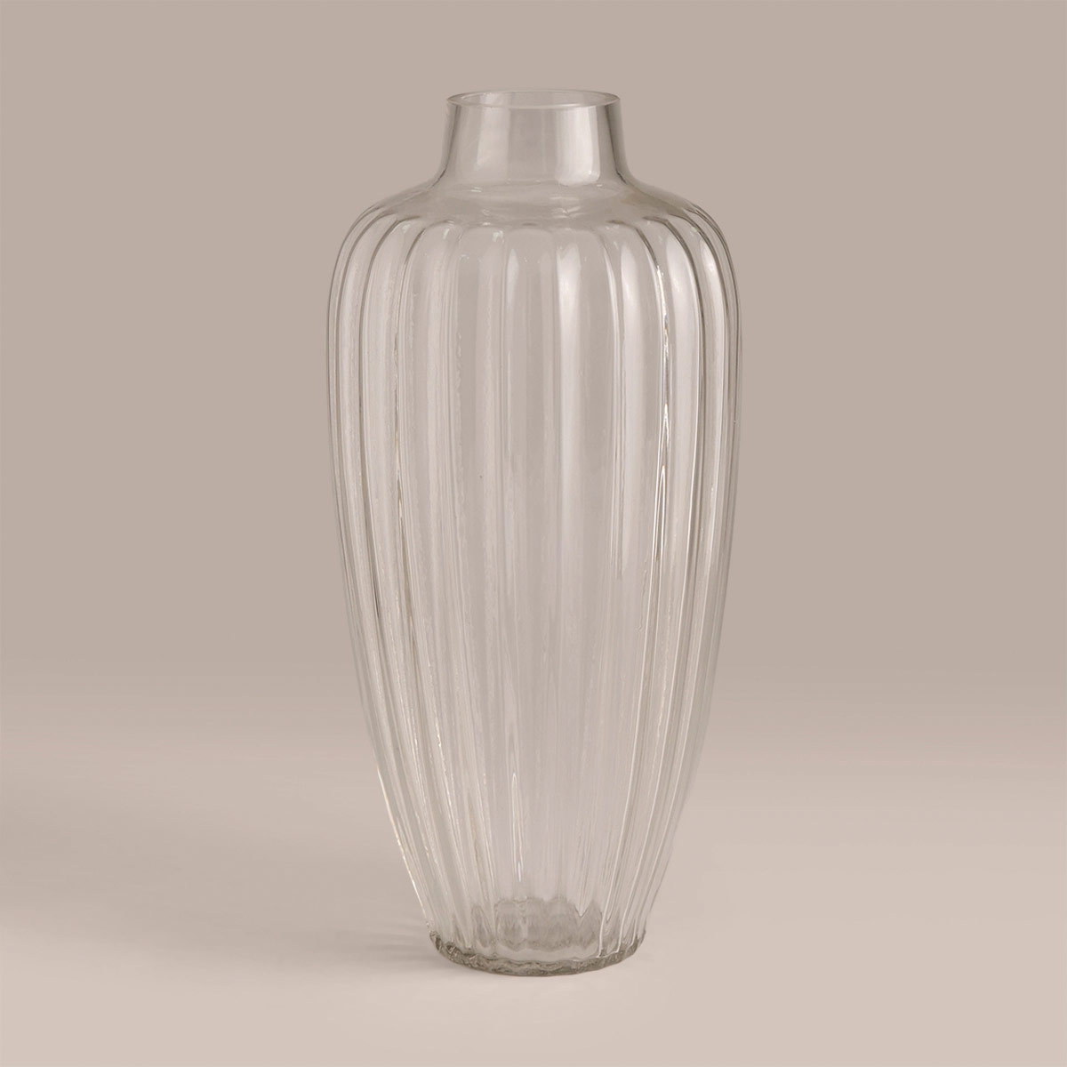 JARRÓN DECORATIVO RIPLEY HOME ACANALADO TRANSPARENTE VIDRIO - 2