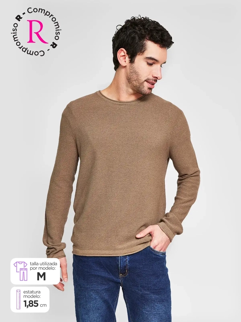 SWEATER HOMBRE BARBADOS ALGODÓN CUELLO REDONDO BÁSICO - 1