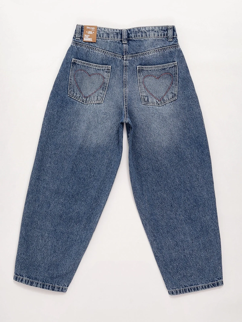 JEANS NIÑA HARVEST FIT BARREL BORDADO - 2