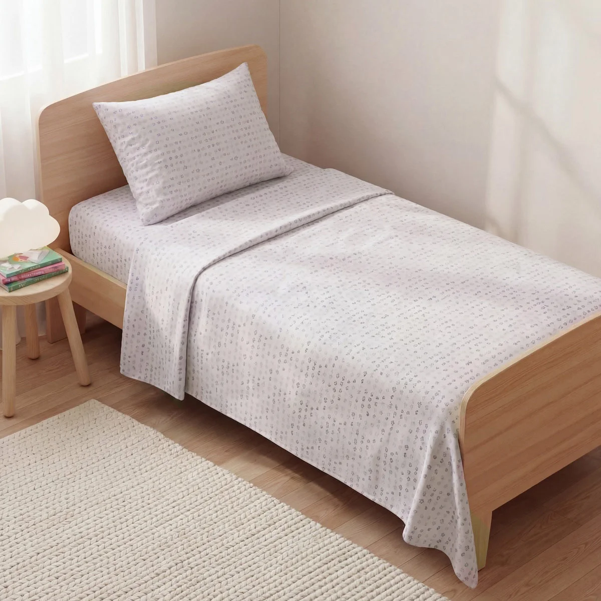 JUEGO DE SÁBANAS RIPLEY HOME ESTAMPADA POLAR KIDS 1.5 PLAZAS HUELLAS - 1