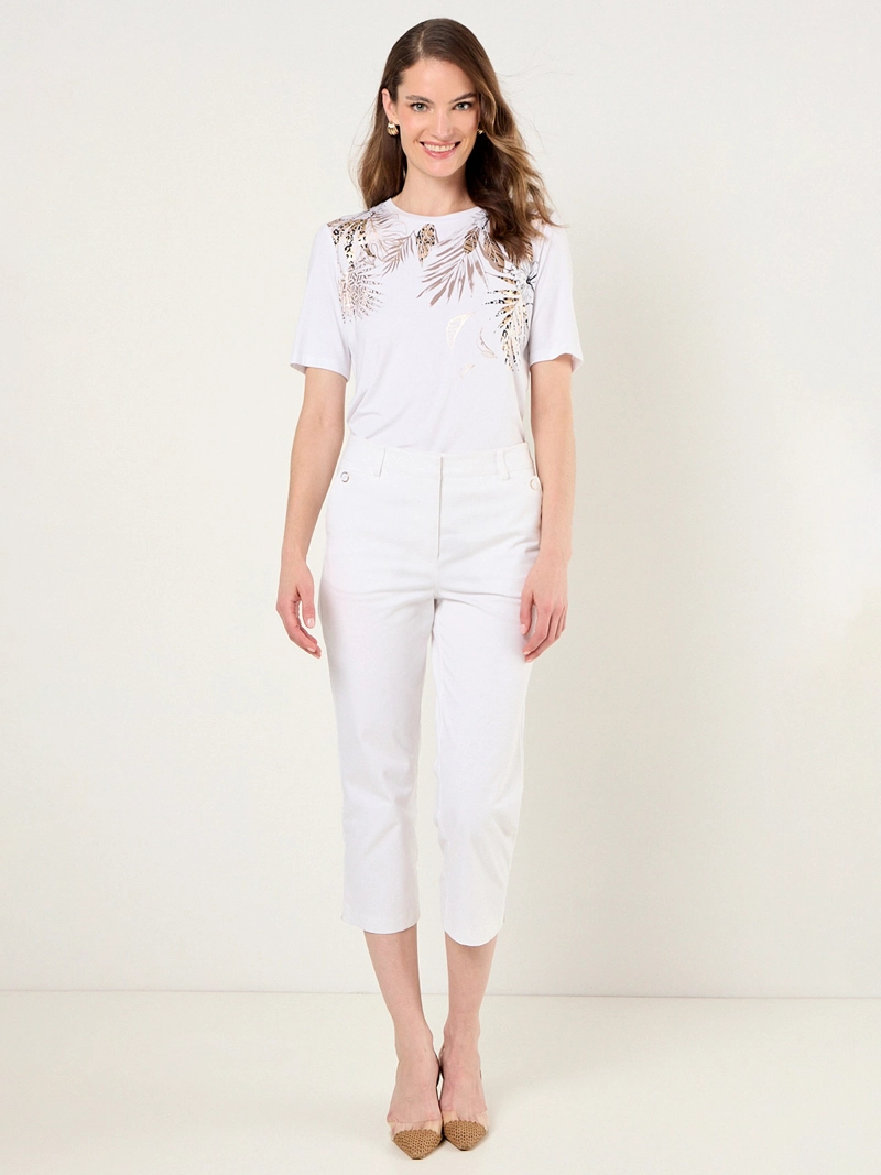 PANTALÓN MUJER MA GRIFFE CAPRI LISO