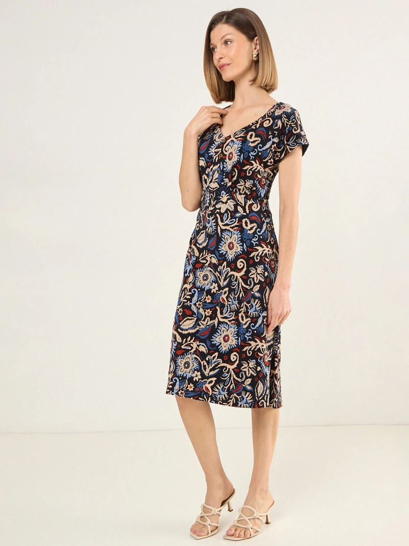 VESTIDO MUJER MA GRIFFE ESTAMPADO ESCOTE EN V - 2