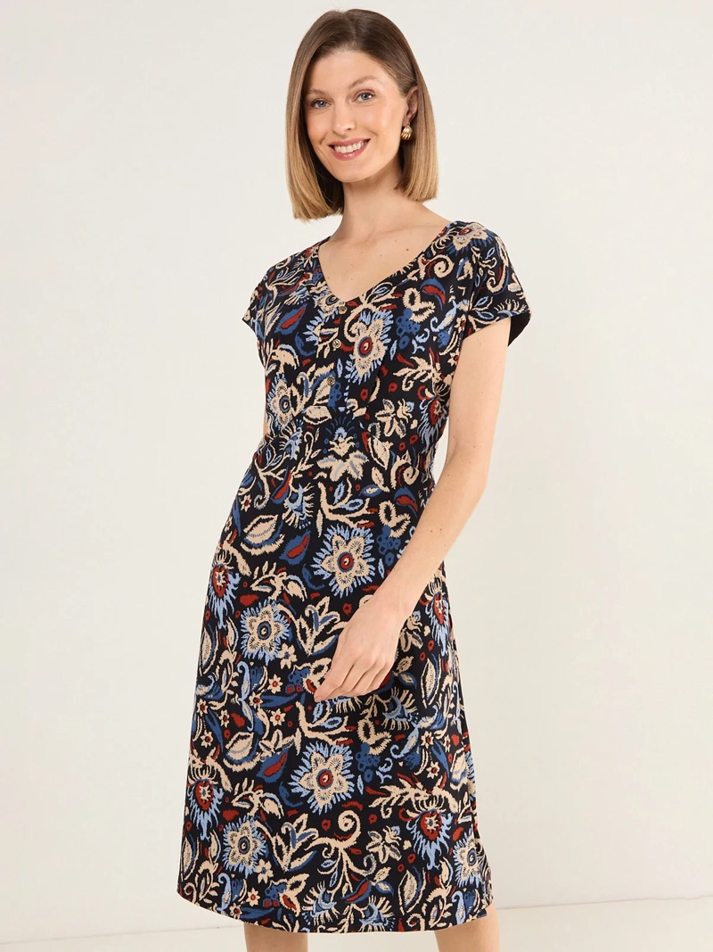 VESTIDO MUJER MA GRIFFE ESTAMPADO ESCOTE EN V - 4
