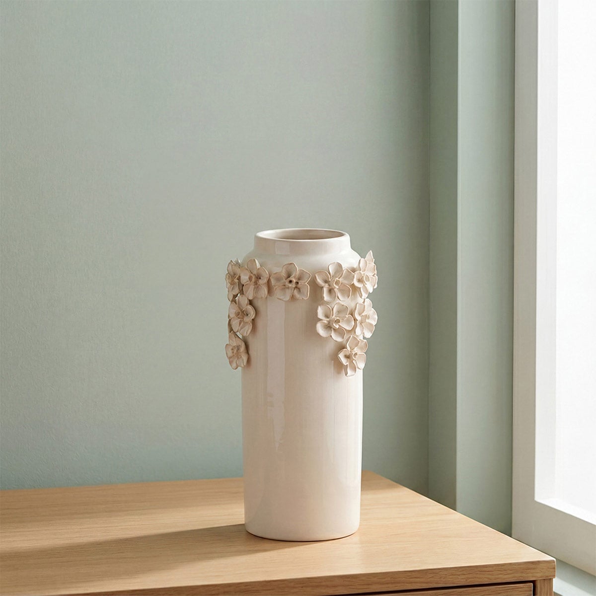 FLORERO RIPLEY HOME FLORES 3D L BLANCO - 1