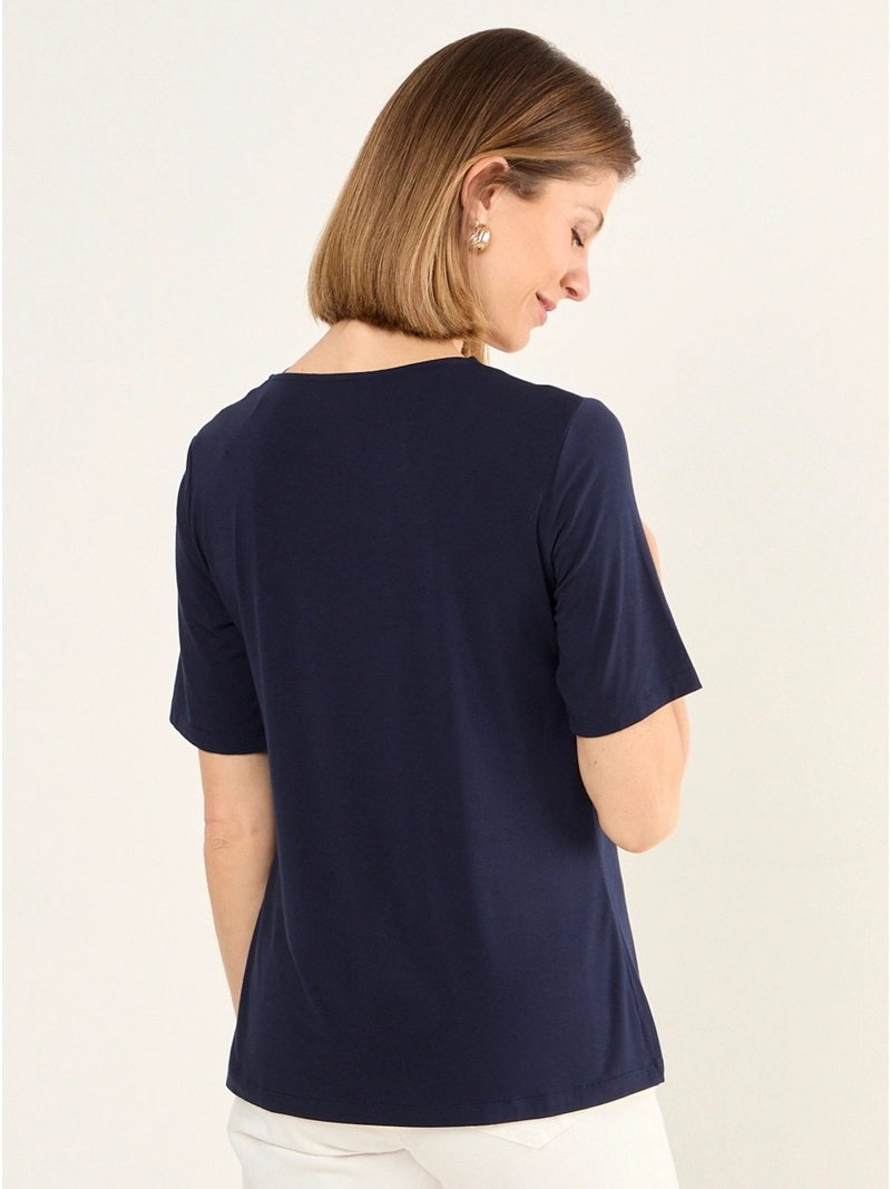 POLERA MUJER MA GRIFFE ESCOTE EN V MANGA CORTA - 4