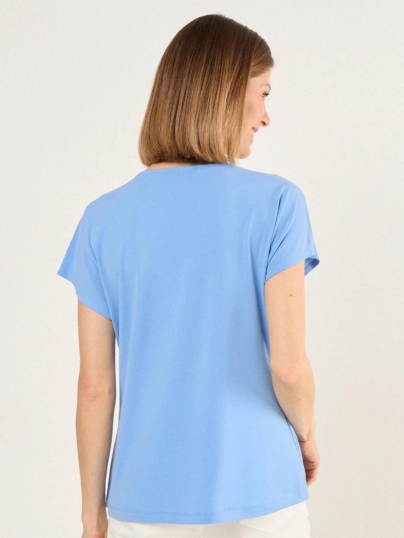 POLERA MUJER MA GRIFFE ESCOTE EN V MANGA CORTA - 4