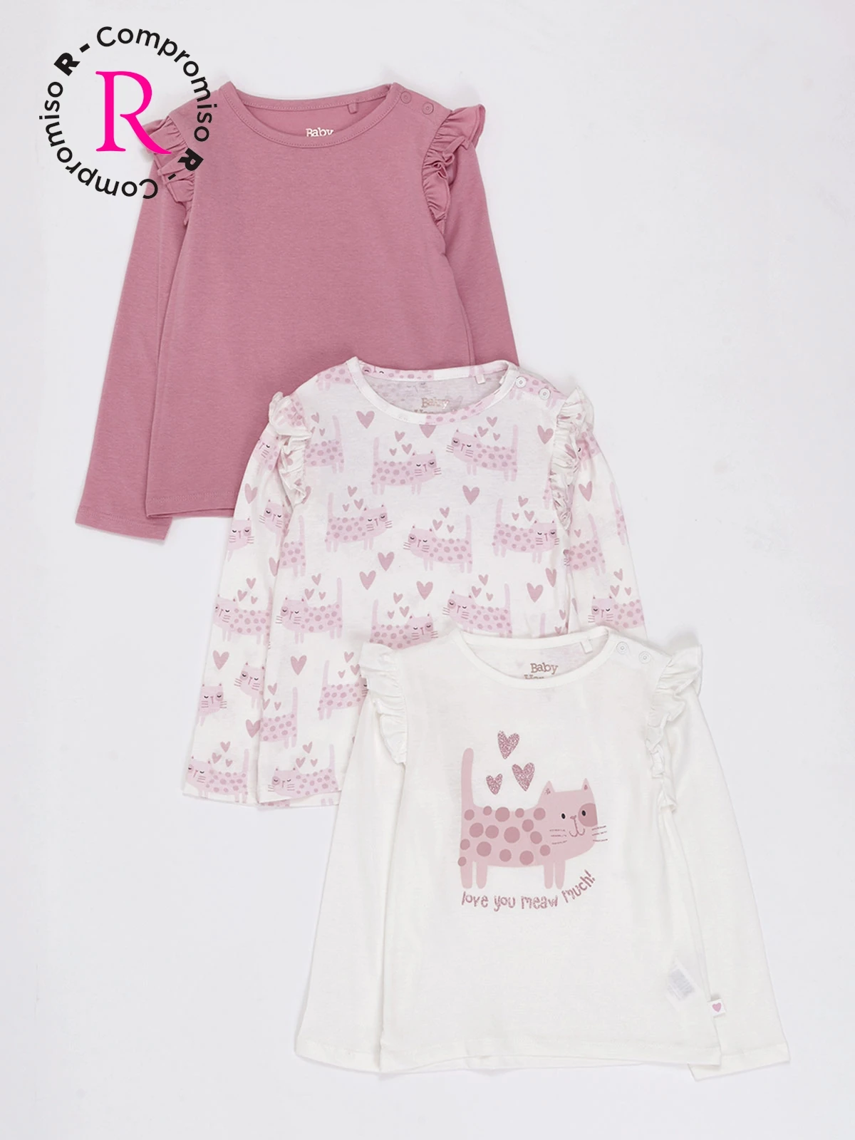 PACK X3 POLERA MANGA LARGA NIÑA BABY HARVEST - 1