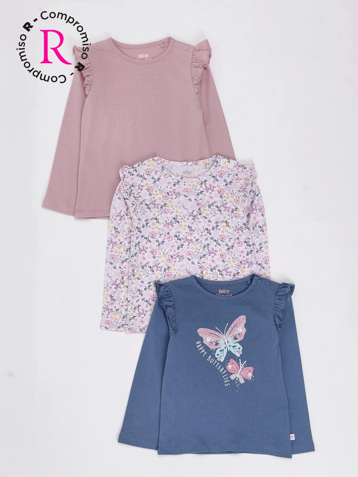 PACK X3 POLERA MANGA LARGA NIÑA BABY HARVEST - 1