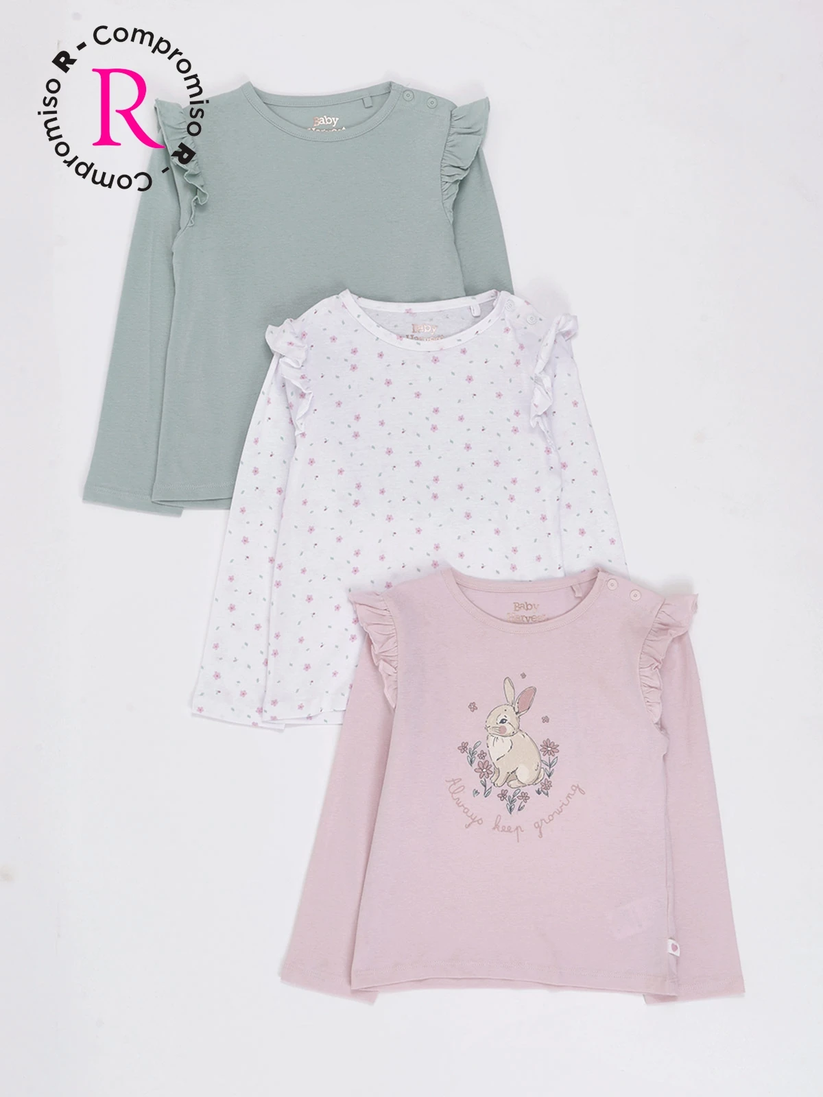 PACK X3 POLERA MANGA LARGA NIÑA BABY HARVEST
