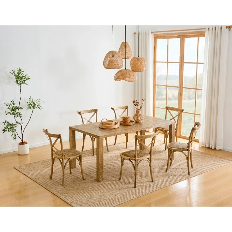 JUEGO DE COMEDOR MAISON LINETT NEW CORSICA 6 SILLAS CAFÉ CLARO - 1