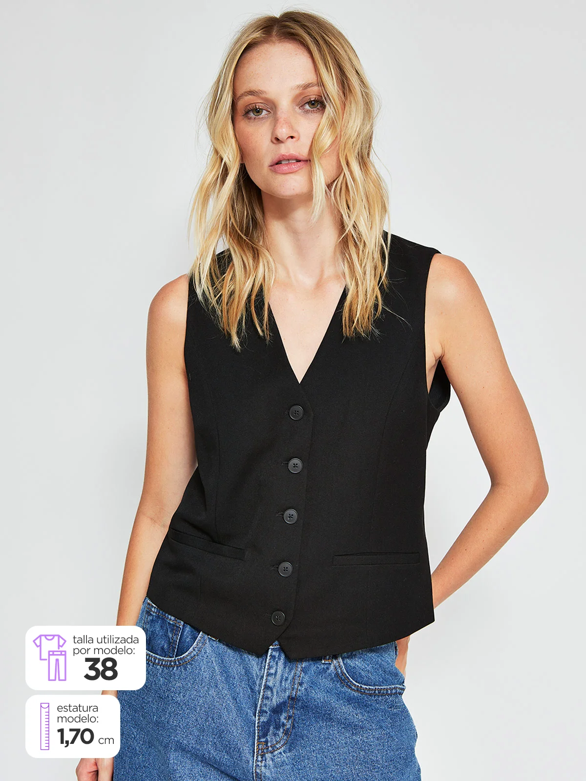 BLAZER MUJER ONLY BOTONES Y BOLSILLOS FRONTALES - 1