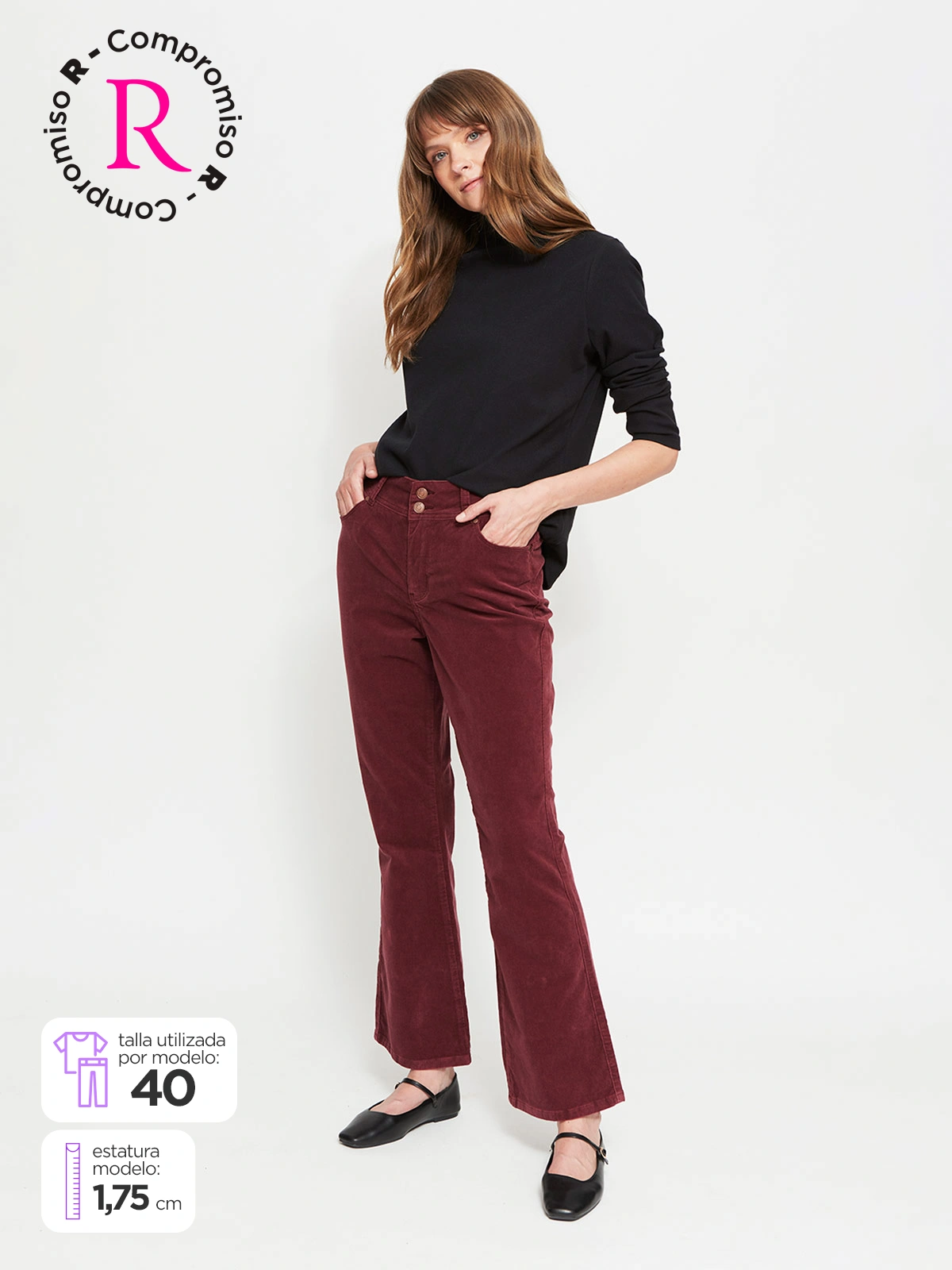 PANTALÓN MUJER AZIZ ALGODÓN REGULAR - 1