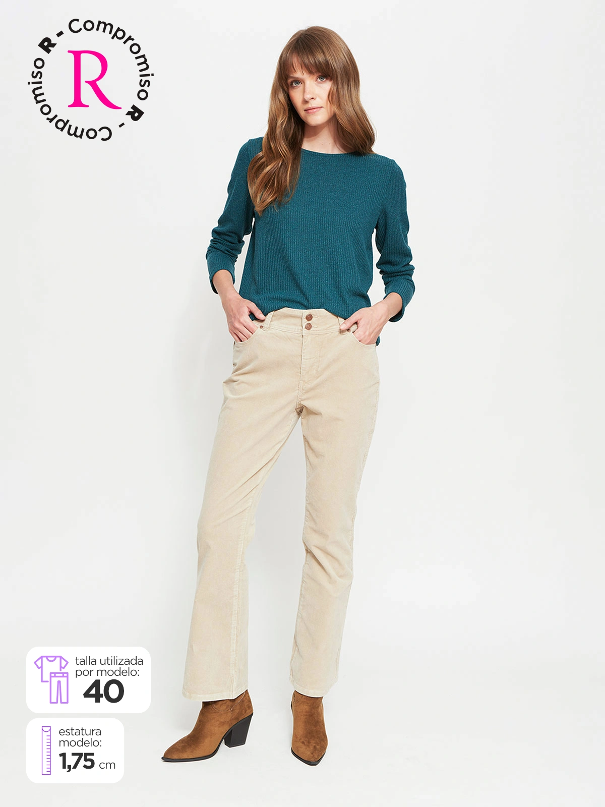 PANTALÓN MUJER AZIZ ALGODÓN REGULAR - 1