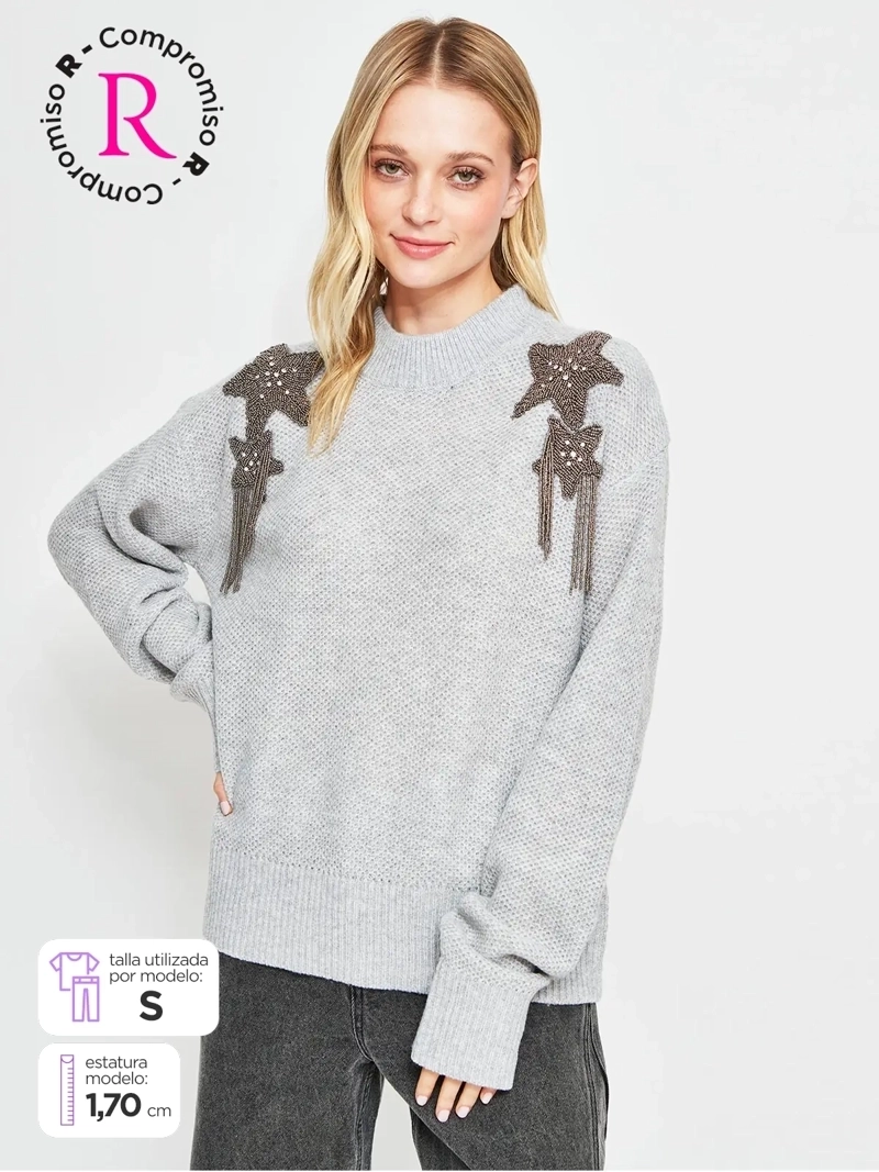 SWEATER MUJER BARBADOS APLICACIONES - 1